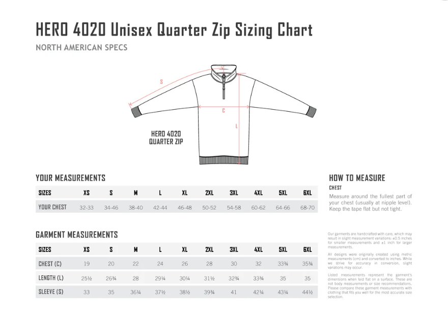 Coton-ouaté 1/4 de zip HERO- Soccer de Valleyfield