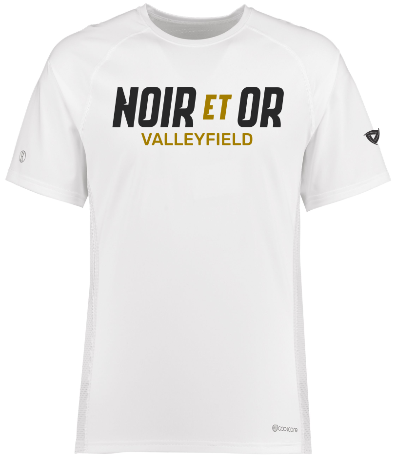 T-shirt Coolcore M/C Noir et or - Cegep de Valleyfield