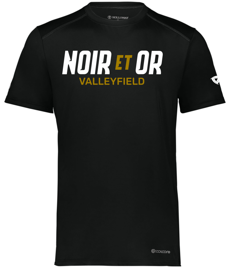 T-shirt Coolcore M/C Noir et or - Cegep de Valleyfield