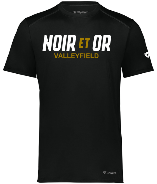 T-shirt Coolcore M/C Noir et or - Cegep de Valleyfield