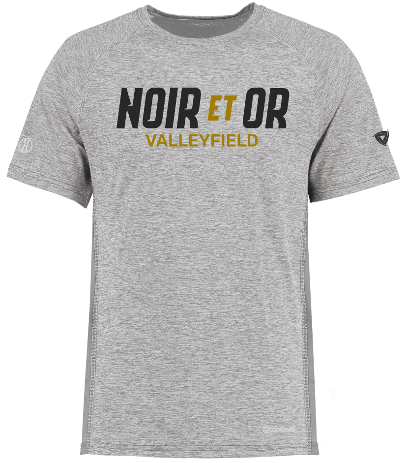 T-shirt Coolcore M/C Noir et or - Cegep de Valleyfield