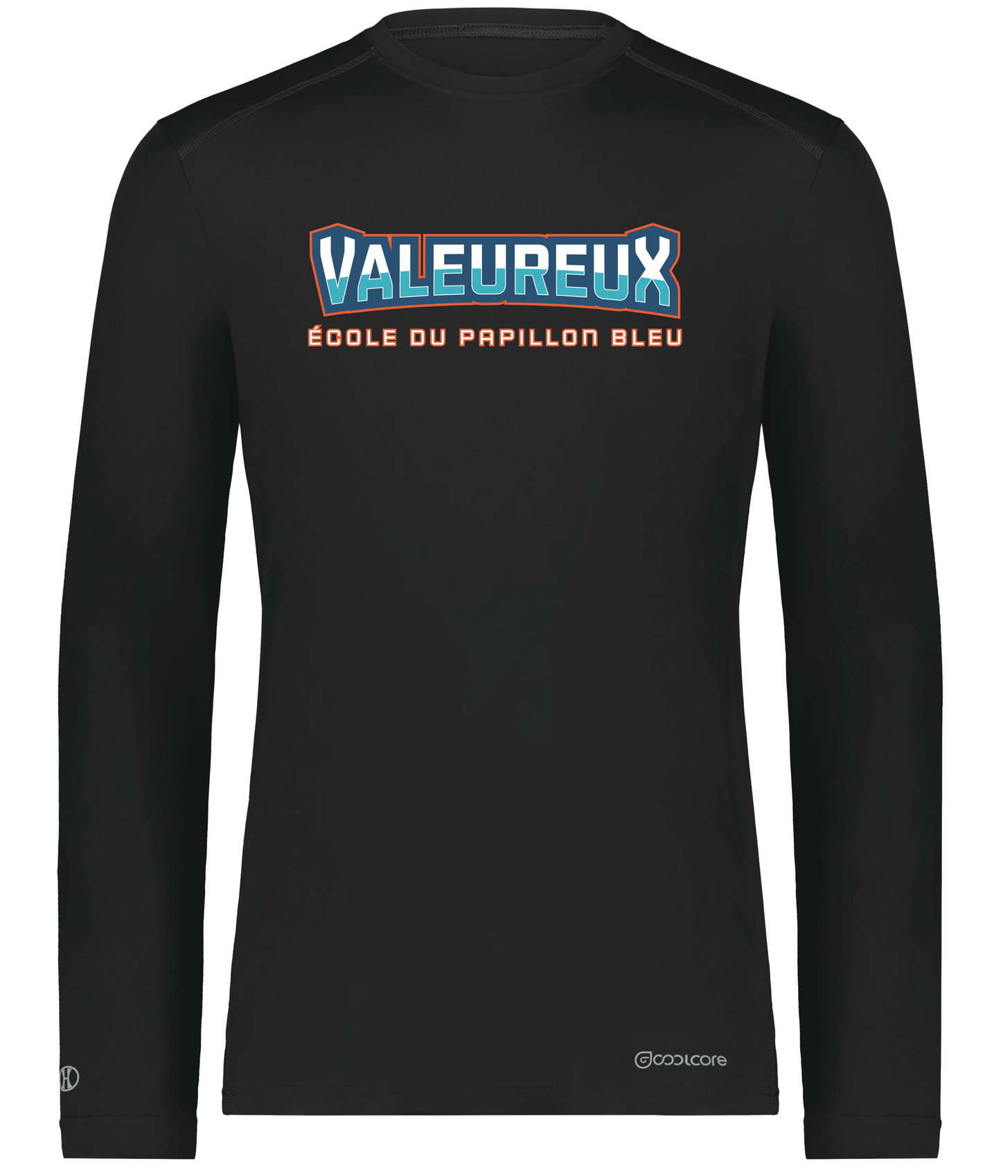 T-shirt Coolcore Manches LONGUES -Les Valeureux-Papillon-Bleu